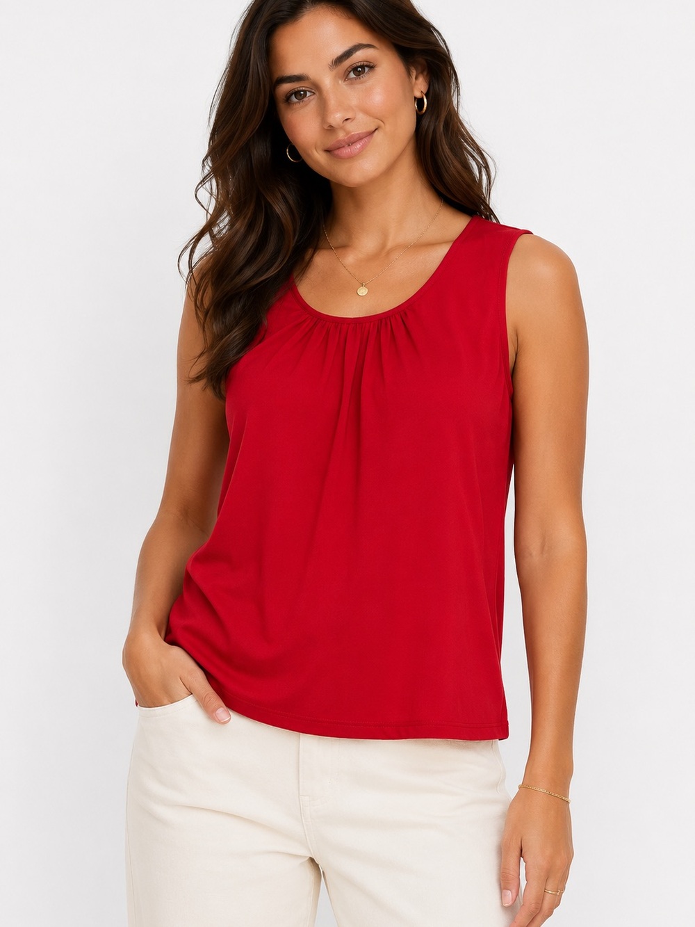 Rose & Olive sleeveless red top, Size M